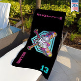 Dog-Floral-Toile-De-Jouy-Chinoiserie-French-Personalized-Quick-Dry-Beach-Towel-2